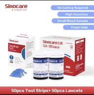 (50pcs for GA-3) Sinocare Blood Glucose Test Strips and Lancets for Diabetes