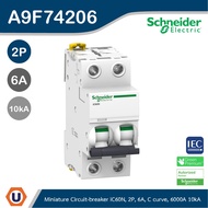 Schneider A9F74206 2-Pole 6 Amps Miniature circuit-breaker Acti9 iC60N 6kA@400VAC 2Pole 6 A