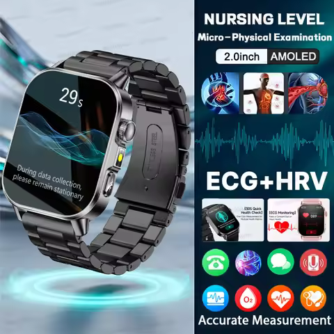 AI Health Analysis Nursing Grad ECG+PPG Monitor SmartWatch ECG+PPG Blood Pressure Lipids Uric Acid C