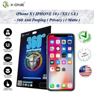 Apple iPhone X ( iPhone 10 ) / XS ( 5.8 ) X-One 360 Privacy + Anti Shock Screen Protector ( Privacy 