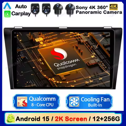 Android 15 CarPlay Auto For Mazda 3 I BK 2003 - 2009 Car Radio Multimedia Stereo Video Player GPS NA