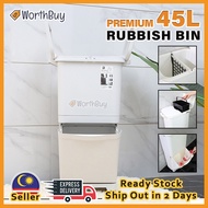 Worthbuy 45L Large Capacity Waste Sorting Bin Dry And Wet Recycle Bin Rubbish Bin