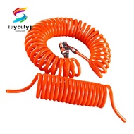 SUYOUMY Air Compressor Hose Tube, Flexible PU PU Air Compressor Hose, With Connector Spiral Pipe