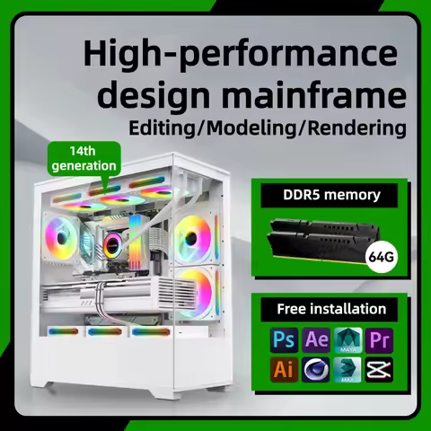 New Gaming Computer Case Desktop 270° Sea View Room No Pillar Water Cooled Computer Case I7 I9 32/64