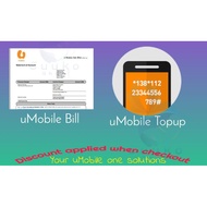 UMobile pay Bill, uMobile topup one solutions centre with fix rate