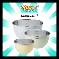 LocknLock Stainless Steel Color Mixing Bowl 3P Set Kitchen Prep Salad Mixing Bowls Value Pack