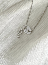 Dior心形鎖頭D鎖匙銀色頸鏈 首飾包裝盒絲帶 日本中古Vintage