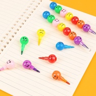 Rainbow Colored Pencils 1 Set of 7 Colors Rainbow Emoji Patterned Stackable Colored Pencils