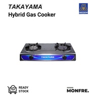 TAKAYAMA Hybrid Gas Cooker, 8 Jet Burner, Infrared Burner, Top Gas Stove, Gas Saving, 1 Year Warrant