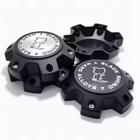 4pcs Black Rhino Logo Emblem Car Wheel Center Caps PCD 6x139.7 Rim Hubcaps 6-Lug Pickup Off-road Hub