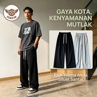 ZORVIN Men's Loose Casual Wide Leg Sweatpants baggy sukan tracksuit man straight cut 2 pilihan warna