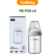 YunBaby Glass Feeding Milk Bottle Newborn Anti 180ml