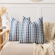 Stylish Polka Dots Pillow Cover Yellow Blue Grey Soft Jacquard Home Decoration Cushion Cover for Liv