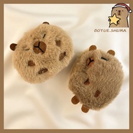 Fluffy Capybara AirPods Case, Cute AirPods Pro Case, Plush Animal AirPods Pro 2 Case, Brown AirPods 