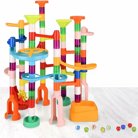 Marbles Run Catapult Track Building Blocks Slide Beads Race Marble Set – Creative Building Kit & Int
