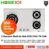 EF Built In Stainless Steel Hob 3 Burners EFH 3762 TN VSB
