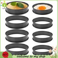 【lesley】8 PCS Crumpet Rings NONSTICK English Muffin Rings Black Stainless Steel for Muffins, Pancake