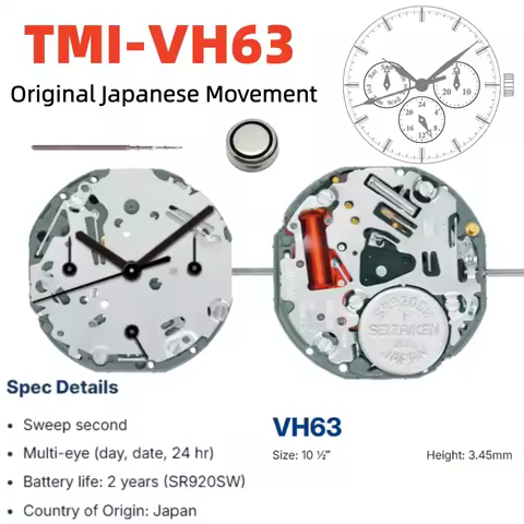 VH63 Brand New Watch Movement Accessories for VH63A Movement VH63 Movement 3 6 9 Seconds