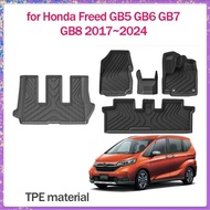 Floor Mat for Honda Freed GB5 GB6 GB7 GB8 2017~2024 TPE Foot Interior Liner Waterproof Trunk Pad Car