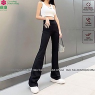 Quần ống loe Hiền Trần BOUTIQUE nữ lưng cạp cao co giãn form đẹp legging bigsize vải Umi Hàn dày dặn