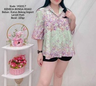 Atasan kemeja Katun brokat Katun bolong Ld 120cm