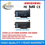 71TG4 11.4V 45Wh K5XWW 7.6V 60Wh Genuine Original Laptop Battery For Dell Latitude 3189 5289 7280 73