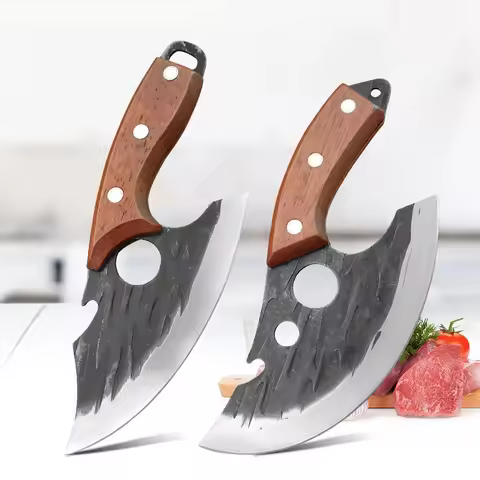 Meat Cleaver Boning Kitchen Knife Forged Knife Meat Cleaver Boning Knife with Bottle Opener Pocket K