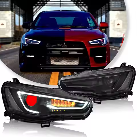 VLAND Headlight Assembly FOR MITSUBISHI LANCER 2008-2017 LED Headlights LED Running Light