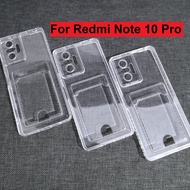 EllaStuff Xiaomi Redmi Note 10 Pro Case Softcase TRANSPARENT CARD HOLDER Case Casing Hp Xiaomi Redmi Note 10 Pro
