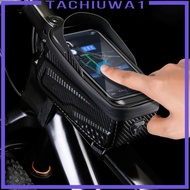 [Tachiuwa1] Bike Phone Front Frame Bag, Handlebar Bag,Hard Shell Storage