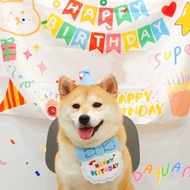 Happy birthday bib hat Combo for birthday costumes for dogs and cats cat birthday hat cat headgear
