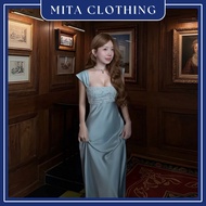 Women's Chic Streetwear Maxi Long Fishtail Silk Dress-W21-Mita.clothing