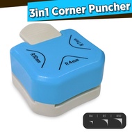 3 IN 1 Corner Puncher Pemotong Sudut Corner Puncher Rounder Pemotong Ujung Kertas Plastik pembolong 