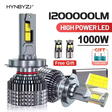 HYNBYZJ 1200000LM H7 LED Canbus Car Headlight Super HB4 H11 H4 H1 9012 HB3 9005 9006 H8 Lights Plug-