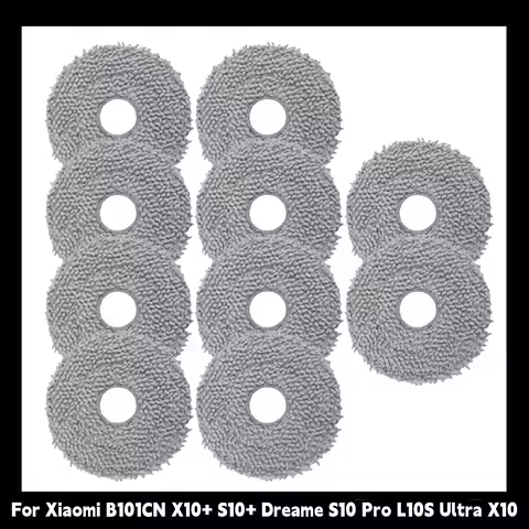 2/4/6/10/12PCS Mop cloth rag For Xiaomi B101CN X10+ S10+，Dreame S10 Pro L10S Ultra X10 /Omni Mop 2, 