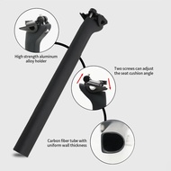 Multi-functiona C68 SERIES D-SHAPED Carbon Bicycle Seat Post Offset 15 Degrees Length350MM for Colna