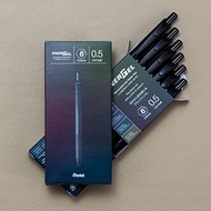 (Set Of 6 Bars 6 Colors) Limited!! PENTEL ENERGEL BLACK EDITION Gel Pen BLN75A (Size 0.5mm)