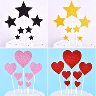 Love 7-piece cake decoration insert plug-in Birthday party five-pointed star dessert dress up flag