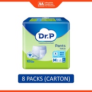 Dr. P Value Adult Pants Size M 10's (80-110cm / 31-43 inches) [8 Packs/Carton]