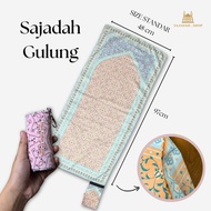 Aesthetic Roll-Up Travel Prayer Rug with Arbain Micro Motif Souvenir / Prayer Rug Prayer Rug Prayer 