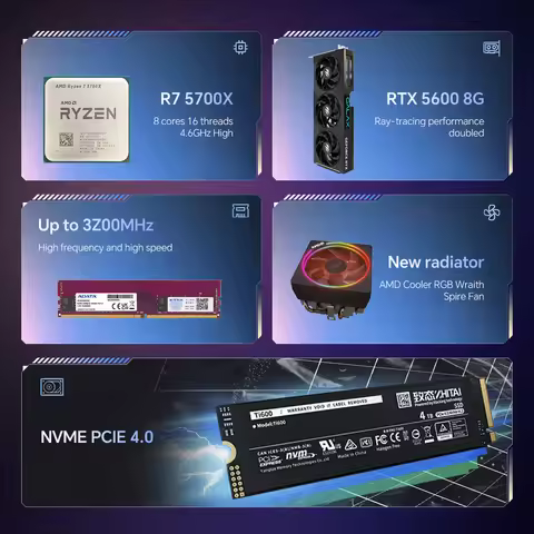 AMD Ryzen 5 8400F New R5 8400F 6-Core 12-Thread 4.7GHz 4NM DDR5 CPU 100-000001591 Socket AM5 TDP 65 