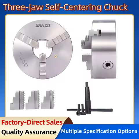 Lathe Chuck 130mm SANOU Brand 3 Jaw Self-Centering Lathe Chuck K11-130 3" 4" 5" Chuck 3 Jaws Manual 