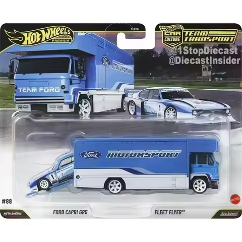 2026 Hot Wheels Team Transport J Case, Capri GR5 Impala and Supra 1:64 Collectible Die-Cast Vehicle 