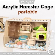 Byto Acrylic Hamster Cage Transparent Hamster House Deluxe Oversized Hamster Cage Golden Bear Cage Pet House Hamster Houses
