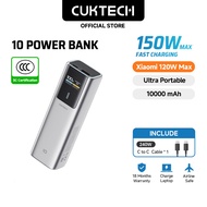 【3C Certification】CUKTECH 150W Max Fastcharging 10000mAh Portable Powerbank Xiaomi 120W Max Samsung 