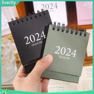 livecity|  Calendar for Planing Event Log Desktop Atmosphere Adding Mini Calendar 2023-2024 Mini Desk Calendar Spiral Coil 17 Monthly Planner for Office School Supplies