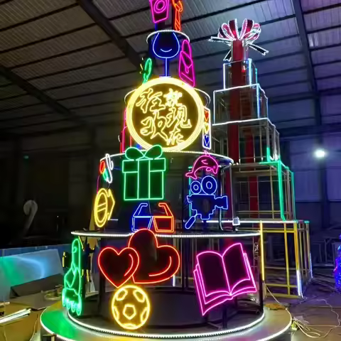 he-20ft 40ft 50ft 60ft Christmas Tree/ Pop up Christmas Tree/ Oversize Christmas Ornaments๏ผ