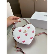 [Original Order] Coach Cherry Love Heart Peach Heart Bag Love Bag Handbag Shoulder Bag Crossbody Bag with Folding Box