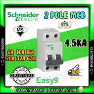 Schneider Easy9 6A 10A 16A 20A 32A 40A 63A 1Pole 2pole 3pole MCB 4.5kA