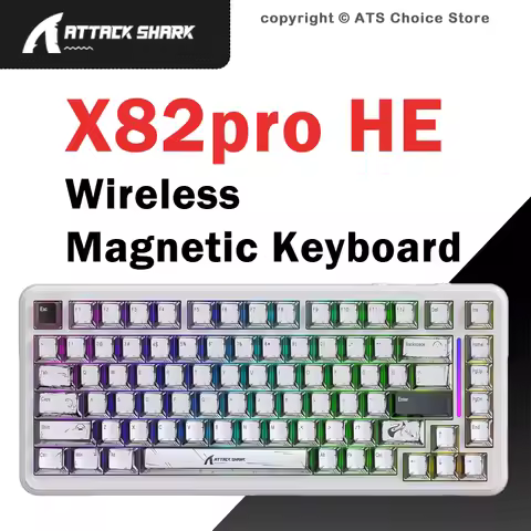 ATTACK SHARK X82 Pro HE Magnetic Wireless Keyboard 8K Polling Rapid Trigger RGB Tri-Mode Bluetooth W